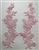 APL-BED-112-PINK-PAIR.  Pink Embroidered Applique With Sequins - Pair - 10" x 4"  Each