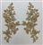 APL-BED-113-GOLD-PAIR.  Gold Embroidered Applique With Beads and Sequins - Pair - 12" x 6"  Each