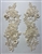 APL-BED-126-CHAMPAGNE--3D-PAIR.  Beaded Applique - 3D on Net. - Champagne with Crystals and Beads 11" x 5" - Pair $6