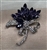 BRO-RHS-421-SILVERPURPLECRYSTA.  Silver Metal - Purple Crystal Rhinestone Brooch Pin