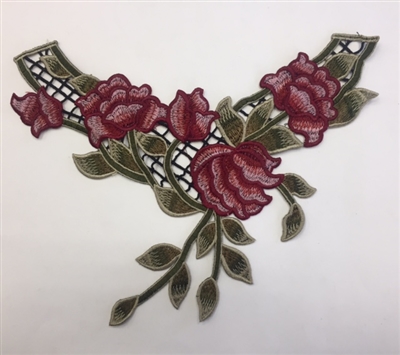 FLR-APL-014. Sew-On Floral Embroidery Applique Patch