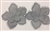 LNS-BBE-229-GREY. Grey Bridal Lace with Raised Leaves - Sold By the Yard - 4 Inch Wide