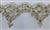 LNS-BBE-326-GOLDWHITE. EMBROIDERED BRIDAL BEADED LACE - 5.5" - GOLD-WHITE
