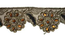 LNS-BED-118-GOLD.  1.0"-wide Beaded Lace