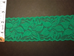 LST-REG-215-GREEN.  STRETCH LACE 2 INCH WIDE