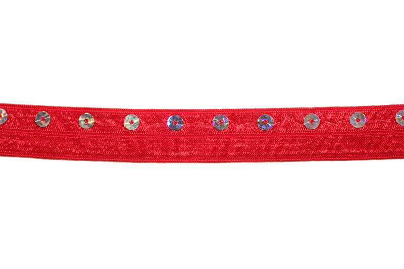 RBN-FOV-105-RED.  Foldover Elastic - 0.5 Inch - Red