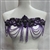 RHS-APL-083-PURPLE  Purple Crystal Rhinestone Applique with Purple Beads - 14" x 8"