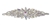 RHS-APL-106-AB.  Glue-On / Sew-On AB Crystal Rhinestone Applique - Silver Metal Backing - 2.75 inch X 8.5 Inch