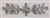 RHS-APL-M122-SILVER. Clear Rhinestones on Silver Metal Applique. 9.5 x 2.5 Inches