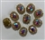SEWON-ELLIPSE-8x10-ABGOLD.  Sew on Ellipse AB Glass Crystal Shape Rhinestones With Gold Claw-Catcher Made of Brass - 8X10 mm - 10 Pieces