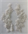 APL-BED-107-OFFWHITE-PAIR. Beaded Applique - Off White - 9.5 x 3 Inch - A Pair