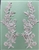 APL-BED-112-OFFWHITE-PAIR.  Off-White Embroidered Applique With Sequins - Pair - 10" x 4"  Each