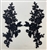 APL-BED-113-BLACK-PAIR.  Black Embroidered Applique With Beads and Sequins - Pair - 12" x 6"  Each