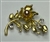 BRO-RHS-406-GOLDPEARL.  Gold Metal w/ Pearl Rhinestone Brooch