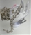 CHN-RHS-090-SILVERPEARL. Clear Crystal Rhinestones With White Pearls on Silver Metal Chain - 3/4 Inch Wide