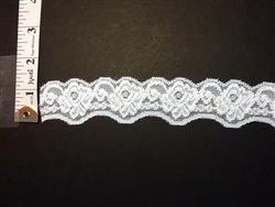 LST-REG-105-WHITE.  STRETCH LACE 1 INCH WIDE - WHITE