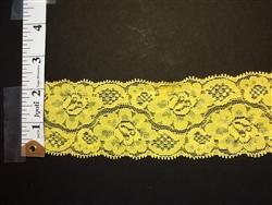 LST-REG-201-YELLOW.  STRETCH LACE 2 INCH WIDE