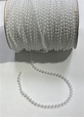 PRL-STR-011-4MM-WHITE. Pearl On A String - White 4 MM (Approx. 3/16") Wide