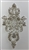 RHS-APL-005-SILVER.  Sew-On Clear Crystal Rhinestone Applique -  14.5 x 8 Inches. Made with high quality clear crystals sewn on a white fabric mesh.