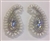 RHS-APL-1803-WHITESILVER-PAIR.  Hot-Fix, Sew-On Rhinestone Appliques (Pair) - White Pearls, AB Rhinestones, Silver Beads - 2.75 x 5 Inches