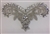 RHS-APL-747-SILVER.  HOT FIX CRYSTAL RHINESTONE APPLIQUE WITH SILVER BEADS - 11" x 6"