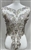 RHS-BOD-WA069-AB. AB Crystal Rhinestone Bodice with Silver Beads And White Embroidery on a Shear White Tulle- 24" x 16".