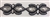 RHS-TRM-1504-BLACK. CLEAR CRYSTAL RHINESTONE TRIM, WITH BLACK BEADS - 2 INCHES WIDE - REPEAT LENGTH 4 INCHES