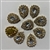 Sew on Tear Drop Clear Glass Crystal Shape Rhinestones With Gold Claw-Catcher Made of Brass - 7X10 mm - 10 Pieces