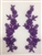 APL-BED-104-PURPLE-PAIR.  Beaded Applique - Purple - 9 x 3 Inch