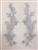 APL-BED-104-SILVER-PAIR.  Beaded Applique - Silver - 9 x 3 Inch