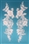APL-BED-105-OFFWHITE-PAIR.  Beaded Applique - Off White - 21 x 6 Inch - A Pair