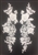 APL-BED-105-WHITE-PAIR.  Beaded Applique - White - 21 x 6 Inch - A Pair