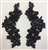 APL-BED-107-BLACK-PAIR. Beaded Applique - Black - 9.5 x 3 Inch - A Pair