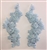 APL-BED-107-LITEBLUE-PAIR. Beaded Applique - Lite Blue- 9.5 x 3 Inch - A Pair