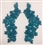 APL-BED-107-TEAL-PAIR. Beaded Applique - Teal - 9.5 x 3 Inch - A Pair
