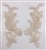 APL-BED-108-CHAMPAGNE-PAIR. Beaded Applique - Champagne - 9 x 3 Inch - A Pair