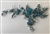 APL-BED-109-BLUE. Embroidered Beaded Applique with Rhinestone and Sequin on Net. - Blue - 14" x 8"