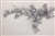 APL-BED-109-SILVER. Embroidered Beaded Applique with Rhinestone and Sequin on Net. - Silver - 14" x 8"