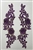 APL-BED-110-PURPLE-PAIR. Purple Embroidered Applique with Gold Borders. - Purple - 16" x 4"