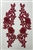 APL-BED-110-RED-PAIR.  Red Embroidered Applique with Gold Borders. - Red - 16" x 4"