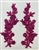 APL-BED-112-FUCHSIA-PAIR.  Fuchsia Embroidered Applique With Sequins - Pair - 10" x 4"  Each