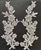 APL-BED-112-SILVER-PAIR.  Silver Embroidered Applique With Sequins - Pair - 10" x 4"  Each
