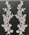 APL-BED-112-WHITE-PAIR.  White Embroidered Applique With Sequins - Pair - 10" x 4"  Each