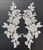 APL-BED-113-OFFWHITE-PAIR.  Off-White Embroidered Applique With Beads and Sequins - Pair - 12" x 6"  Each