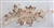 APL-BED-115-CHAMPAGNE.  Beaded Applique with Rhinestone and Sequin on Net.  - Champagne - 16" x 7"