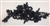 APL-BED-118-BLACK-SINGLE-3D.  Beaded Applique - 3D on White Net. - BLACK - 12.5" x 6" - Each $4