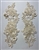 APL-BED-126-CHAMPAGNE--3D-PAIR.  Beaded Applique - 3D on Net. - Champagne with Crystals and Beads 11" x 5"