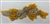 APL-BED-127-MUSTARD-3D. Beaded Applique - 3D on Net. - Mustard with Sequins, Beads, and Pearls 11" x 5" - Each $12
