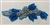APL-BED-127-ROYALBLUE-3D. Beaded Applique - 3D on Net. - Royal Blue with Sequins, Beads, and Pearls 11" x 5" - Each $12