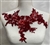 APL-BED-129-BURGUNDY-3D.   Beaded Applique - 3D on Net. - Burgundy with Sequins - 12" x 7"
